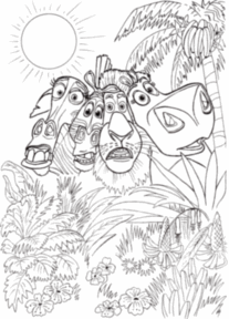 Раскраска из мультфильма Мадагаскар